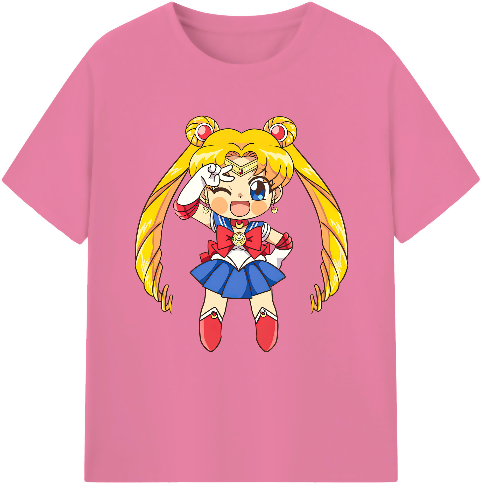 （画像用） 美少女戦士セーラームーン 月野 うさぎ つきの うさぎ Sailor Moon Tsukino Usagi 綿100％半袖Tシャツ（フロントプリント）